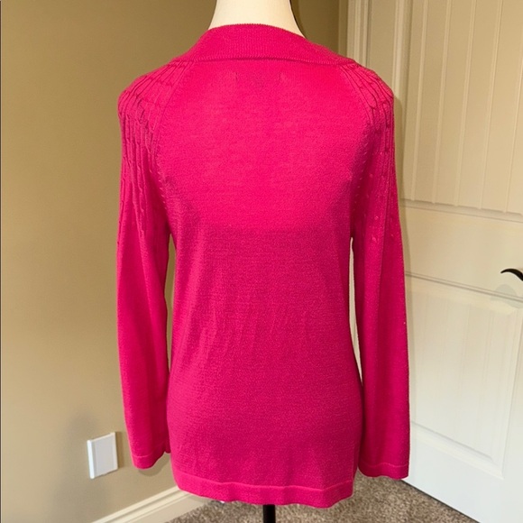 George Pink Cardigan Sweater with Textured Knit - Picture 5 of 9